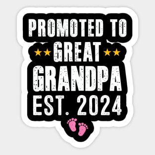 New Grandpa 2024 Promoted To Great Grandpa 2024 It's A Girl Sticker